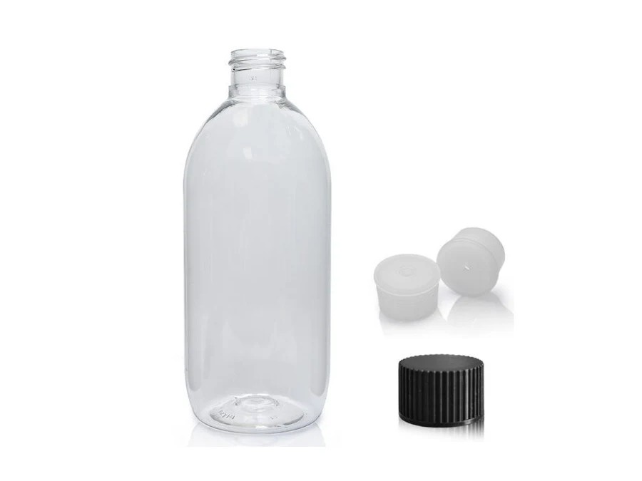 100ml Clear PET Plastic Boston Bottle With Disc Top Cap product image