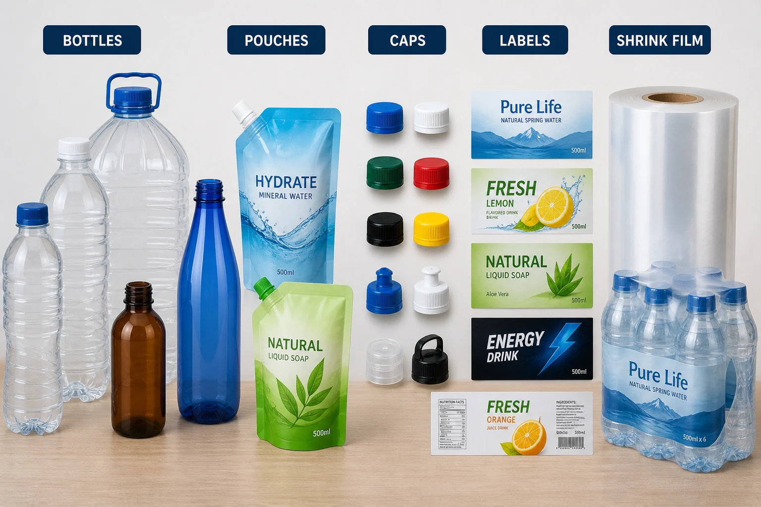 Packaging categories represented in a technical document checklist